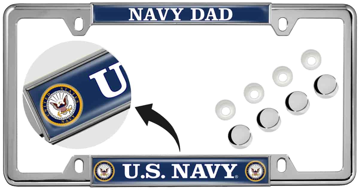 U.S. Navy Dad - Car Metal License Plate Frame Questions & Answers