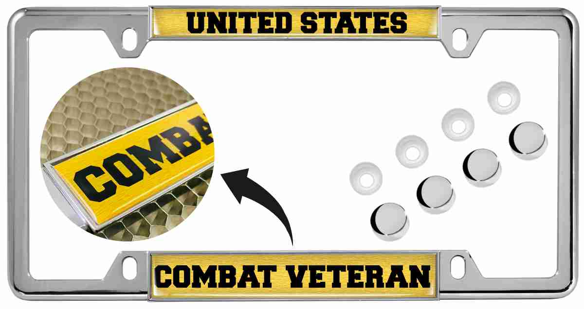U.S. Combat Veteran - Car Metal License Plate Frame Questions & Answers