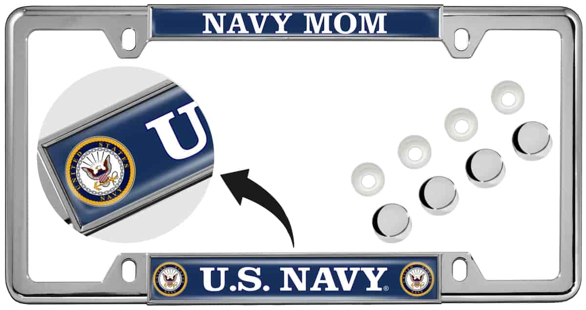 U.S. Navy Mom - Car Metal License Plate Frame Questions & Answers
