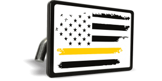 Thin Yellow Line U.S. Flag Dispatchers – Tow Hitch Cover