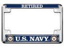 U.S. Navy Retired - Motorcycle Metal License Plate Frame