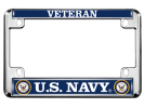 U.S. Navy Veteran - Motorcycle Metal License Plate Frame