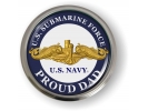 U.S. Navy Submarine Force - Proud Dad - Gold Dolphins Emblem