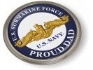 U.S. Navy Submarine Force - Proud Dad - Gold Dolphins Emblem