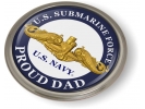U.S. Navy Submarine Force - Proud Dad - Gold Dolphins Emblem