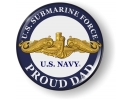 U.S. Navy Submarine Force - Proud Dad - Gold Dolphins Emblem