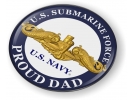 U.S. Navy Submarine Force - Proud Dad - Gold Dolphins Emblem