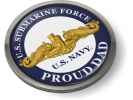 U.S. Navy Submarine Force - Proud Dad - Gold Dolphins Emblem