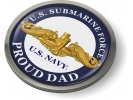 U.S. Navy Submarine Force - Proud Dad - Gold Dolphins Emblem