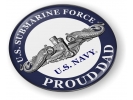 U.S. Navy Submarine Force - Proud Dad - Silver Dolphins Emblem