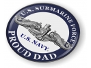 U.S. Navy Submarine Force - Proud Dad - Silver Dolphins Emblem