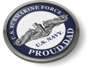 U.S. Navy Submarine Force - Proud Dad - Silver Dolphins Emblem