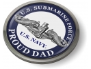U.S. Navy Submarine Force - Proud Dad - Silver Dolphins Emblem