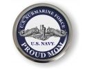 U.S. Navy Submarine Force - Proud Mom - Silver Dolphins Emblem