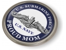 U.S. Navy Submarine Force - Proud Mom - Silver Dolphins Emblem