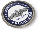 U.S. Navy Submarine Force - Proud Mom - Silver Dolphins Emblem