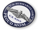 U.S. Navy Submarine Force - Proud Mom - Silver Dolphins Emblem