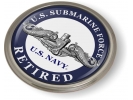 U.S. Navy Submarine Force Retired with Silver Dolphins Emblem