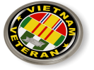Vietnam Veteran 3 Service Ribbons Emblem