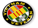 Vietnam Veteran 3 Service Ribbons Emblem