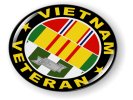 Vietnam Veteran 3 Service Ribbons Emblem