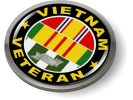 Vietnam Veteran 3 Service Ribbons Emblem