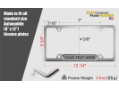 Narrow Top  Car Aluminum License Plate Frames