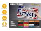 Patriotic American US Flag Car Metal License Plate Frames