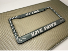Love Pets - Aluminum Car License Plate Frames with Paw Prints