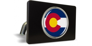 Colorado State Flag - Tow Hitch Cover with Chrome Emblem