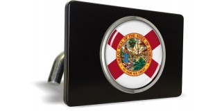 Florida State Flag - Tow Hitch Cover with Chrome Emblem