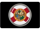 Florida State Flag - Tow Hitch Cover with Chrome Emblem