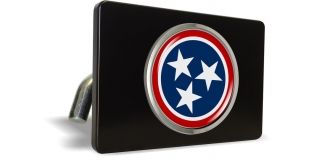Tennessee State Flag - Tow Hitch Cover with Chrome Emblem