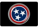 Tennessee State Flag - Tow Hitch Cover with Chrome Emblem