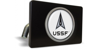 USSF - U.S. Space Force - Tow Hitch Cover with Chrome Emblem (w)