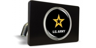 U.S. Army Star Logo - Tow Hitch Cover with Chrome Metal Emblem