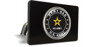 U.S. Army Dad - Tow Hitch Cover with Chrome Metal Emblem