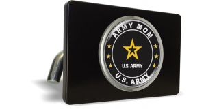 U.S. Army Mom - Tow Hitch Cover with Chrome Metal Emblem