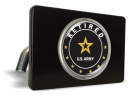 U.S. Army Retired - Tow Hitch Cover with Chrome Emblem