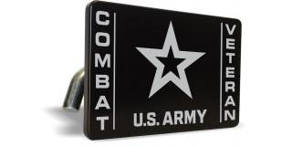 U.S. Army Combat Veteran with Star Logo - Tow Hitch Cover