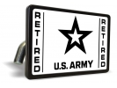 U.S. Army Retired with Star Logo (WB) - Tow Hitch Cover