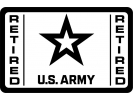 U.S. Army Retired with Star Logo (WB) - Tow Hitch Cover