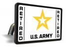 U.S. Army Retired with Star Logo (YW) - Tow Hitch Cover