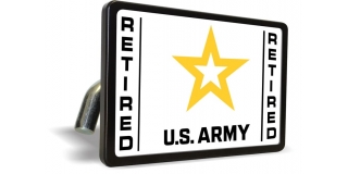 U.S. Army Retired with Star Logo (YW) - Tow Hitch Cover