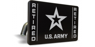 U.S. Army Retired with Star Logo - Tow Hitch Cover