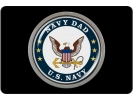 U.S. Navy Dad - Tow Hitch Cover with Chrome Emblem