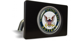 U.S. Navy Retired - Tow Hitch Cover with Chrome Metal Emblem