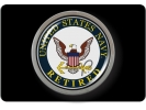 U.S. Navy Retired - Tow Hitch Cover with Chrome Emblem