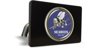 U.S. Navy Seabees - Tow Hitch Cover with Chrome Metal Emblem