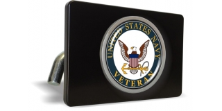 U.S. Navy Veteran - Tow Hitch Cover with Chrome Metal Emblem